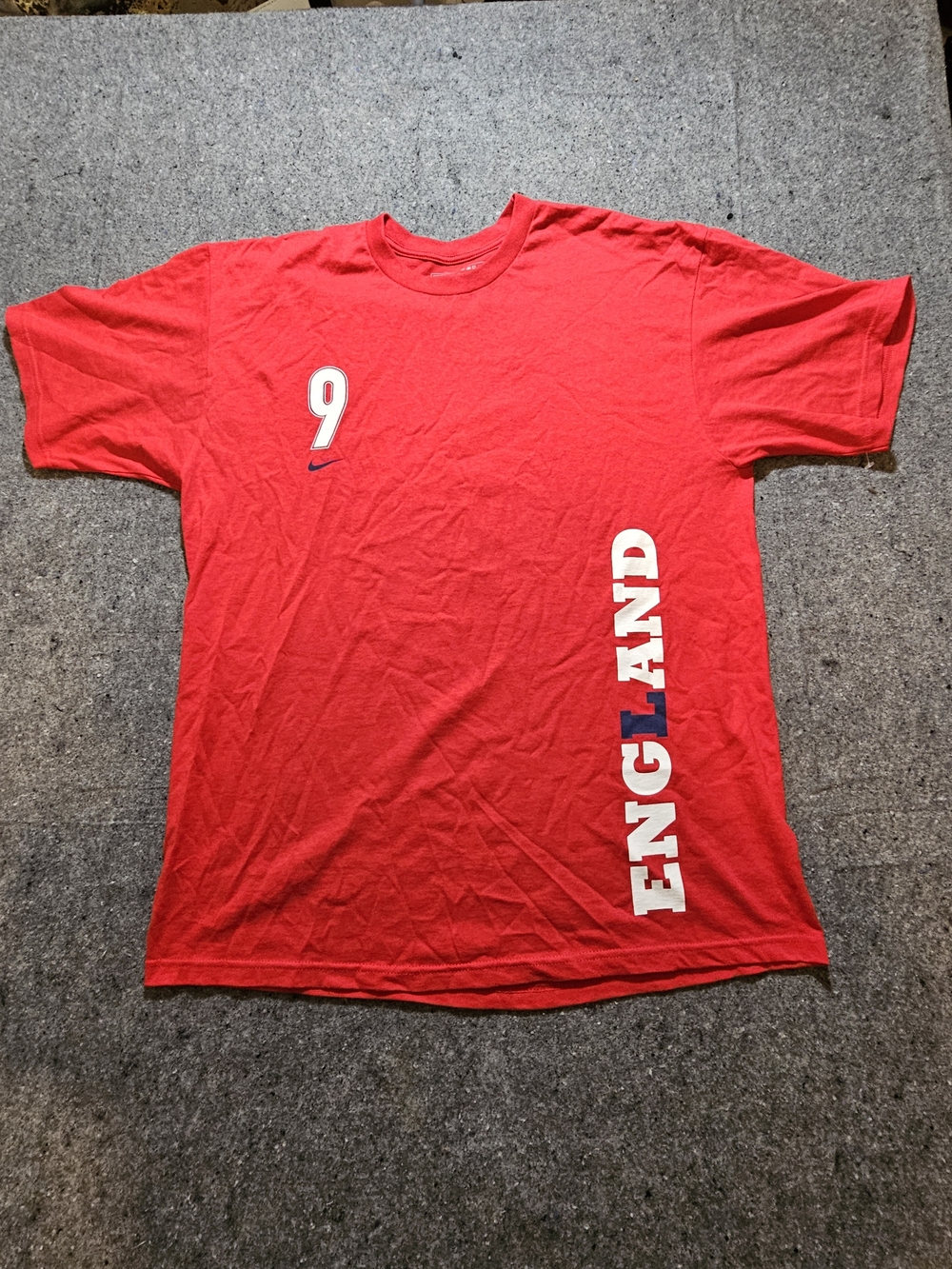 Nike Edward Rooney #9 England Soccer Team T-Shirt Mens Size Large